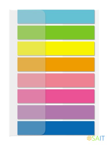 Закладки самокл. пластиковые Stick`n 26073 45x8мм 8цв.в упак. 20лист Z-сложения