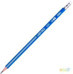 Карандаш ч/г Deli EC001-HB Uspire HB трехгран. тополь карт.кор. (12шт) ластик