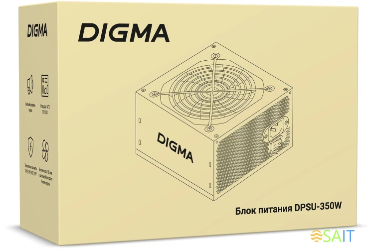 Блок питания Digma ATX 350W DPSU-350W (20+4pin) 120mm fan 2xSATA RTL