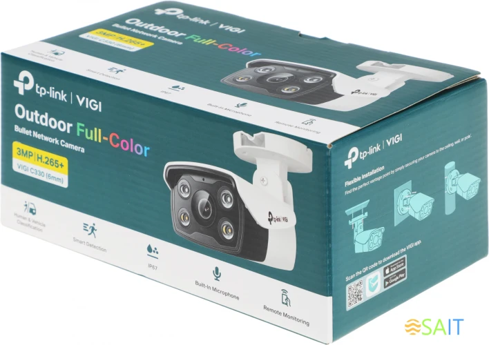 Камера видеонаблюдения IP TP-Link Vigi C330 6-6мм цв. корп.:белый/черный (VIGI C330(6MM))